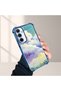 Samsung Galaxy A35 Compatible Transparent Silicone Flutter Protective Case Colorful Cloud Patterns