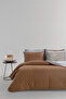 Charme Ely Double Velvet Satin Duvet Cover Set - Camel