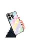 iPhone 15 Pro Compatible Transparent Silicone Flutter Protective Case Rainbow Patterns - 4