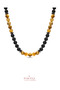 Certified Honey Tiger Eye Hematite and Lava Stone 8 mm Men's Natural Stone Necklace