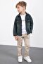 Indigo Zippered Denim Jacket Boys' Trousers 3-Piece Set 23390 - 4