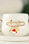 Handmade Ceramic Cup with 24K Gold Decorated with New Year Charm Concept 200ml - 3