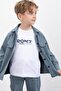 Blue Snap Button Shirt Boys' 3-Piece T-Shirt Set 23379 - 5
