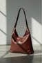 Women's Burgundy Soft Textured Lightweight Faux Leather Hand & Shoulder Bag - 3