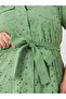 Plus Size Broderie Anglaise Shirt Midi Dress - 4