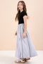 Gray Striped Balloon Skirt Short Sleeve Badili 2-Piece Girl's Set 23461 - 5