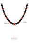 Certified Black Agate and Red Agate 6 mm Men's Natural Stone Necklace - 3
