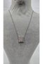 Stainless Steel Silver Color Zircon Stone Letter Necklace -M- Letter
