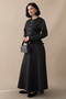 Black Scuba Suit with Gold Studs Skirt - 3