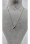 Stainless Steel Silver Color Zircon Stone Letter Necklace -F- Letter