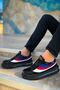 Yg171 Ariaso Men's Casual Lace-Up Patent Leather Sports Sneaker Shoes Rst - Black - 4