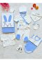 Blue Cute Bunny Embroidered Newborn Hospital Discharge Set of 10 - 2