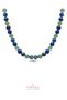 Certified Aventurine and Lapis Lazuli 6 mm Men's Natural Stone Necklace