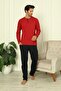 100% Cotton Combed Cotton Round Neck, Long Sleeves, Men's Pajama Set with Pants with Pockets