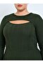 Plus Size Cut Out Detail A-Line Midi Dress - 3