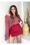 High Waist Slit Detail Mini Skirt