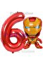Avengers Iron Man 6 Years Old Red Foil Number Balloon Set