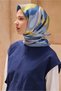 Blue Flower Pattern 100% Twill Silk Scarf 4108 - 86 - 2