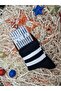 Black and White Striped Adult Socks Single Pair - 2