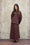 Brown Blouse Skirt Two-Piece Set - 3