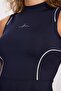 Sports Cut Navy Blue 4 Piece Semi-Closed Swimsuit Set 5014 - 3