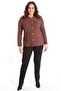 Trend42Plus Plus Size Pocket Detailed Knitwear Brown Jacket - 2