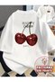 تي شيرت مطبوع عليه نمط HAPPY CHERRY