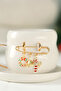 Handmade Ceramic Cup with 24K Gold Decorated with New Year Charm Concept 200ml - 3