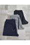 3-Piece Unisex Regular Black Gray Navy Ribbed Hem Sweatpants - 7