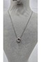 Stainless Steel Silver Color Zircon Stone Small Letter Necklace -C- Letter