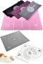 Set of 2 Silicone Dough Rolling Mats with Scale and Set of 3 Dough Scraper Decorators - 6
