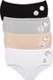 High Waist Combed Cotton 4-Piece Cotton Soft Textured Women's Panties - 3