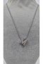 Stainless Steel Silver Color Zircon Stone Small Letter Necklace -E- Letter - 2