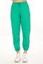 Women's Elastic Waist, Lace-Up Front, Elasticated Cuffs, Two Thread Green Color Sweatpants.