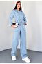 Women's Premium Quality Long-Sleeved Buttoned Loose Salopet Jumpsuit Blue - 2