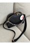 Black Women's Shoulder Bag with Scarf Strap and Two Pockets, Useful En22 Size16 - 3