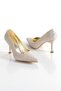 Women's Slim Style Heel Stone Detailed Stylish Evening Dress Shoes - 3