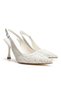 Stone Pearl Detailed Women's Evening Dress Heeled Bridal Shoes