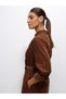 Velvet Dress Slim F Corded Fabric Brown Shirt Dress Italian Design - 5