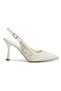 Stone Pearl Detailed Women's Evening Dress Heeled Bridal Shoes - 9