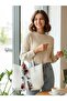 حقيبة يد وكتف نسائية كبيرة الحجم بتصميم أنيق من الجلد - 4