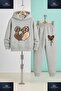 Children's 3-Piece Set'Kallpler Leopard Printed' 3-Piece Hooded Tracksuit Set - 3