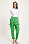 Waist gathered leather carrot pants 0098 r5-f-k2 - 2