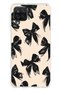 Samsung Galaxy A22-M22-M32 Compatible Black Bow Ribbon Printed Silicone Case