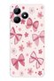 Realme Note 50 Compatible Pink Bow, Flower and Polka Dot Printed Silicone Case
