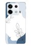 Redmi Note 13 Pro 5g Compatible Blue Tranquility Shapes and Botanical Lines Printed Silicone Case
