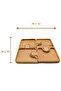 Square wooden serving tray with interlocking puzzle-style sections