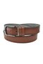 Brown Faux Leather 4 Cm. Wide Yellow Stitched Plain Model Sports Men's Belt // 9011-1 - 3