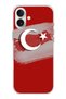 حافظة سيليكون متوافقة مع هاتف iPhone 16 PLUS تحتوي على خريطة تركيا وعلم تركيا مطبوع
