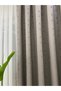 Prague Gray Color Linen Pom-Pom Background Curtain – Medium Pleated (1/2.5) Draped Fabric - 2